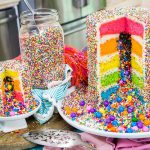 Dreamy Look Rainbow Ruffle Cake for Party Idea
