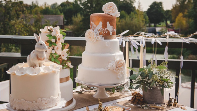 Rich Beauty Inspire Feather Wedding Cake